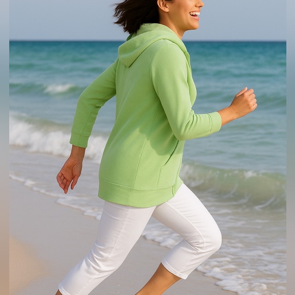 Hanes Tops - Florida Embroidered Green Zip-Up Hoodie (Medium)